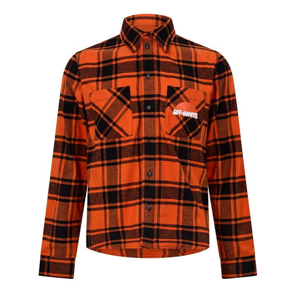 Off White Sunset Flannel Shirt - Orange